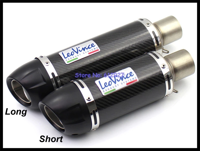 Entrada Universal 51mm silenciador de Escape de motocicleta de fibra de carbono Leovince silenciador de motocicleta tubo de Escape con asesino de DB