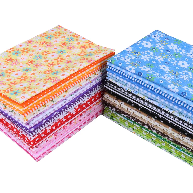 Nanchuang 얇은 코튼 패브릭 패치워크, DIY 바느질 스크랩북 천 티슈, 퀼트 바느질 패턴, 25x25m, 로트당 7 개