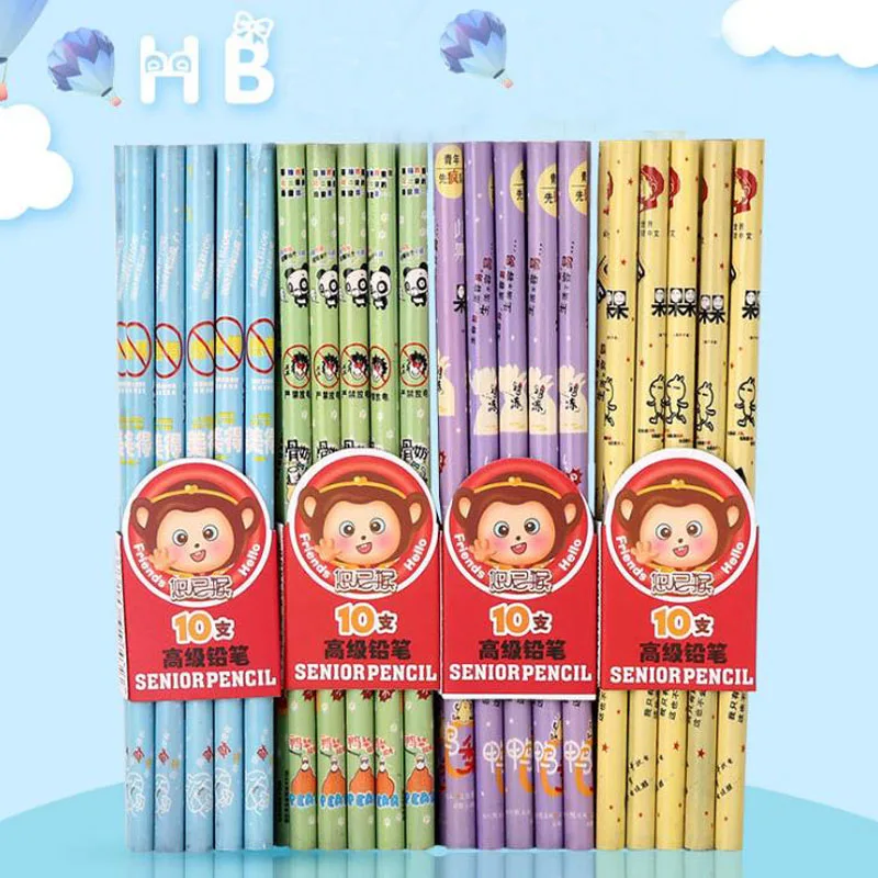 

10 Pcs Hot Funny Monkey HB Wood Pencil Non-toxic Pencils for Drawing and Writing High Standard Pencils for School Stationery