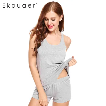 

Ekouaer Womens Pajama Sets Short Sexy Pajamas Tank and Camisole Cami Set Sleeveless Sleepwear O-Neck Sweetness Short Nightwear
