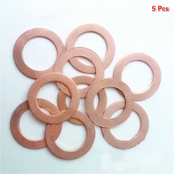 

5Pcs Flat Ring Copper Washer Gaskets Red Copper Colour Gaskets for Thermocouple Thermal Resistance Welded Joints Adapters