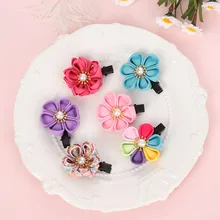 6 шт./компл. дети шпилька девушки цветок вишни зажим для волос Мультфильм Hairclip Барретт Головные уборы макияж инструменты