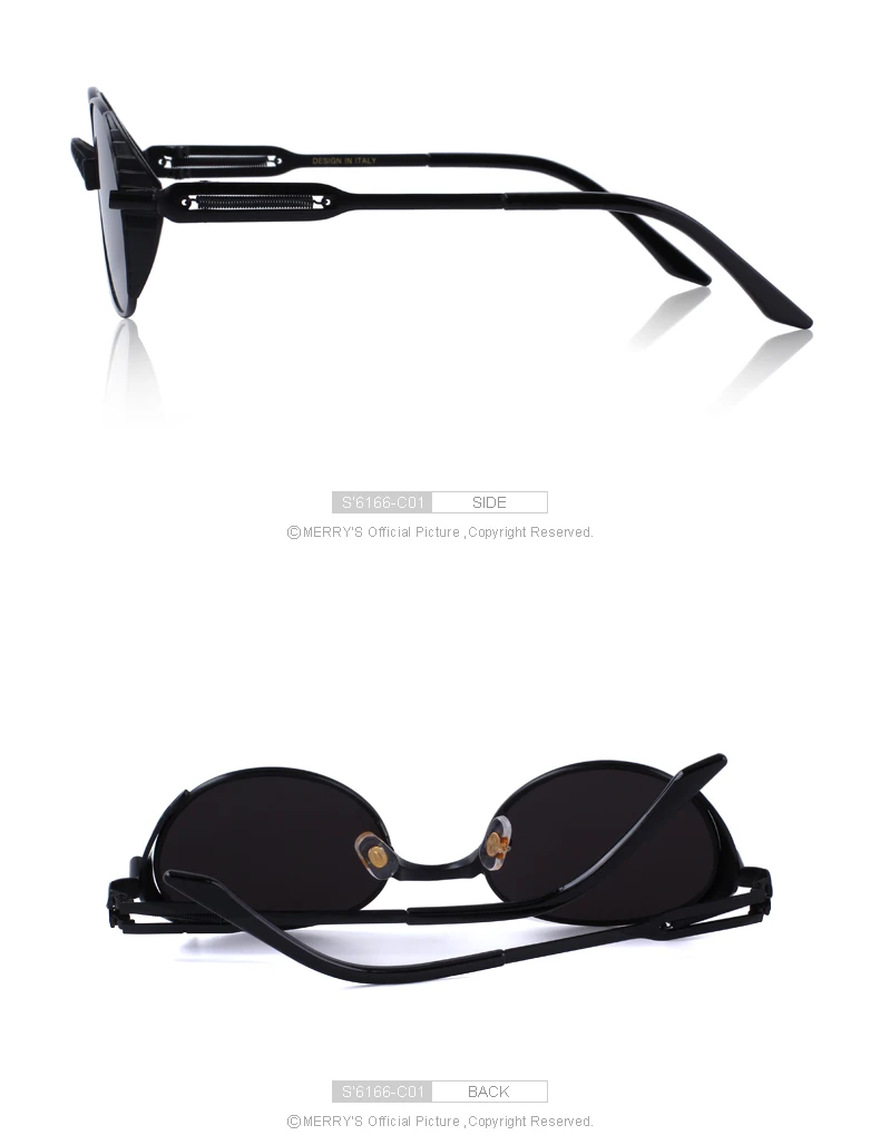 Merry's Дизайнерские мужские/женские стимпанк Винтажные Солнцезащитные очки фирменный дизайн солнцезащитные очки UV400 защита S'6166