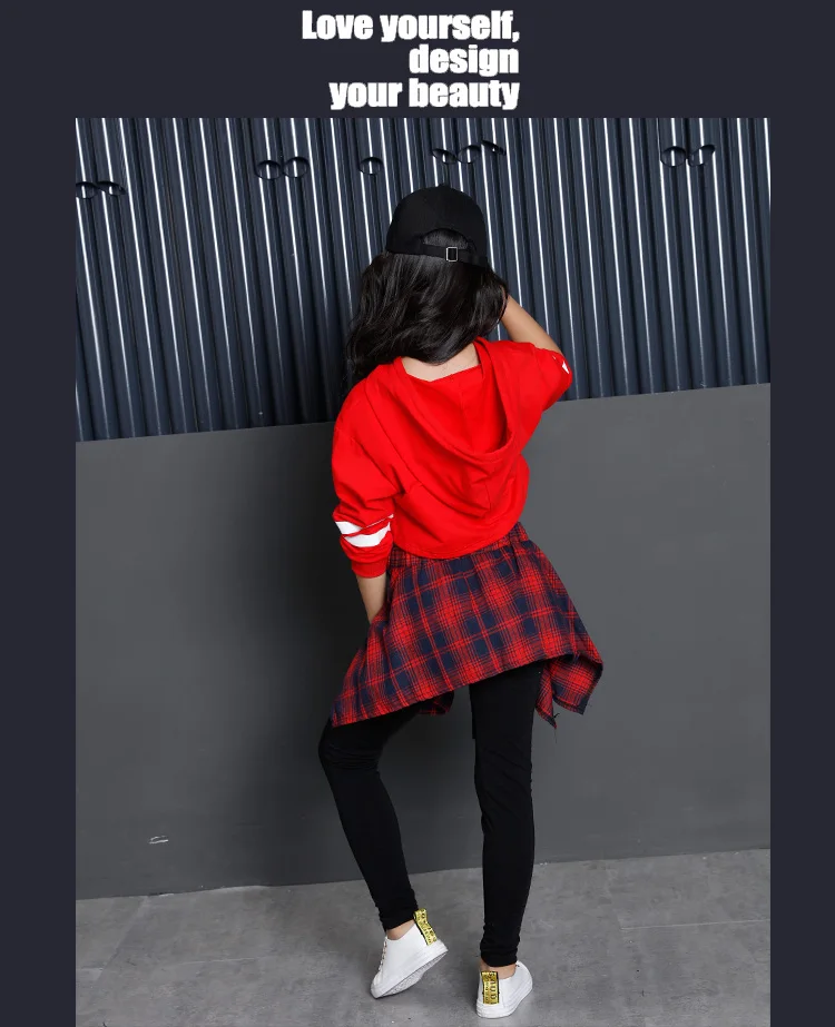 Long Sleeve Autumn Spring Black Girls Hip Hop Dance Costumes Kids Jazz Clothes Children Stage Ballroom Competition Dance Wear (1)