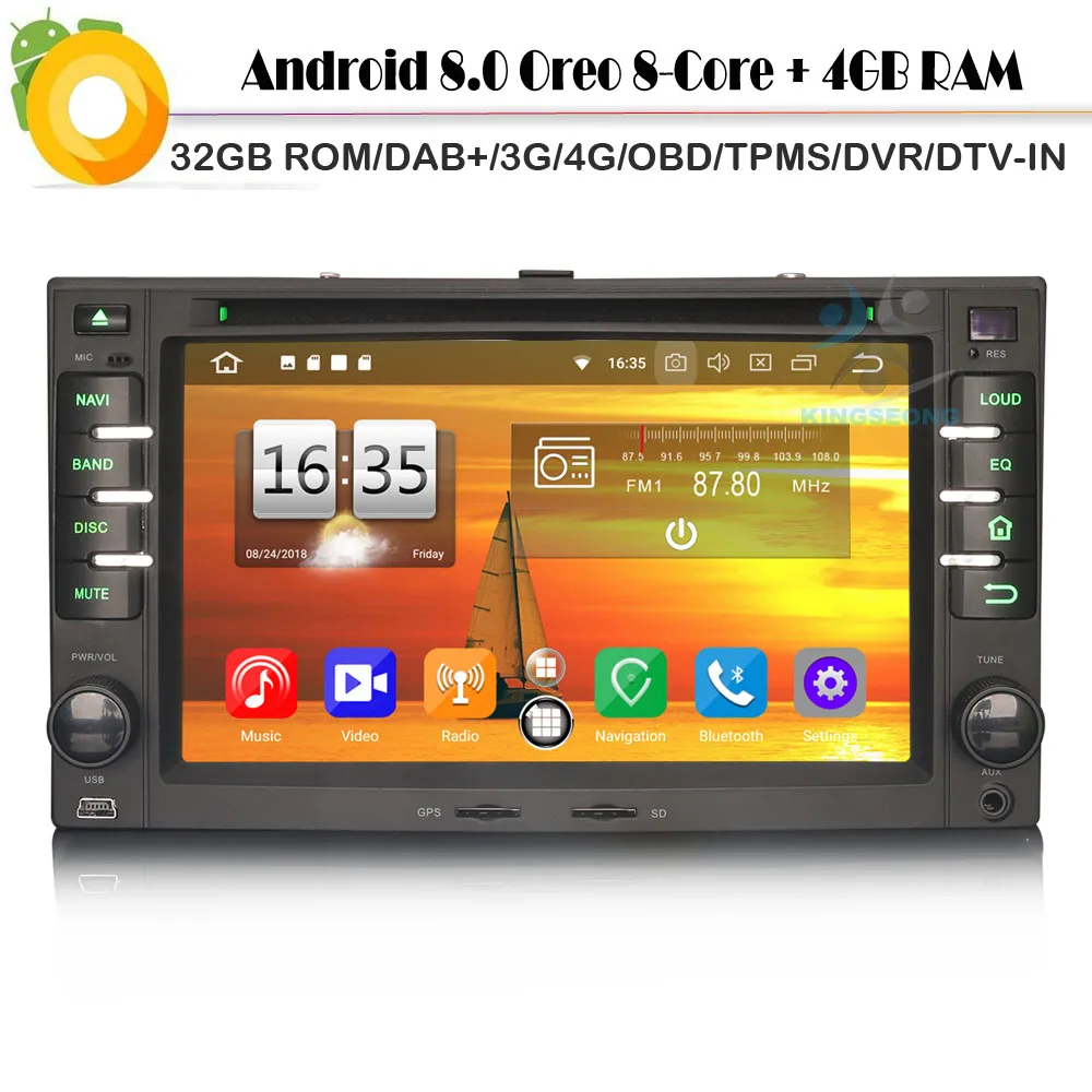 Android 8 0 Авторадио спутниковая навигация DAB + Восьмиядерный радио 4G DVD BT GPS Bluetooth DVR