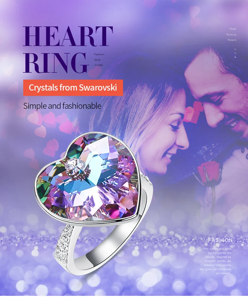 CDE Ювелирное кольцо для женщин, украшенное кристаллами, обручальные кольца, подарок на помолвку, ювелирные изделия в виде сердца, кольцо на палец для женщин