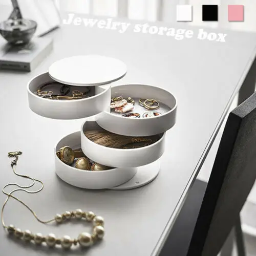 

360° Earring Ring Jewellery Display Storage Box Multi-layer Tray Show Case