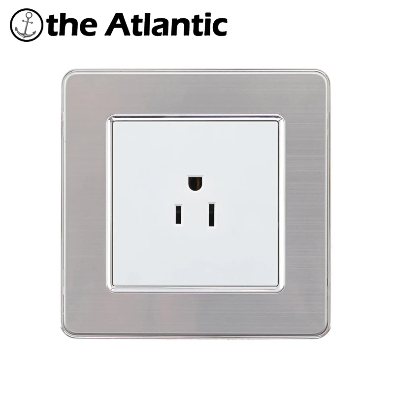 

America and Japan 15A Wall Socket Power Outlet Enchufe Stainless Steel Brushed Silver Panel Electrical Plug Outlet