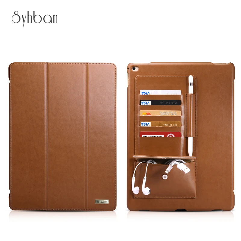 

ICARER 12.9inch Luxury Series Genuine Leather Flip Case new for iPad Pro 12.9 "Tablet Cover For iPad Pro Smart Holder Support
