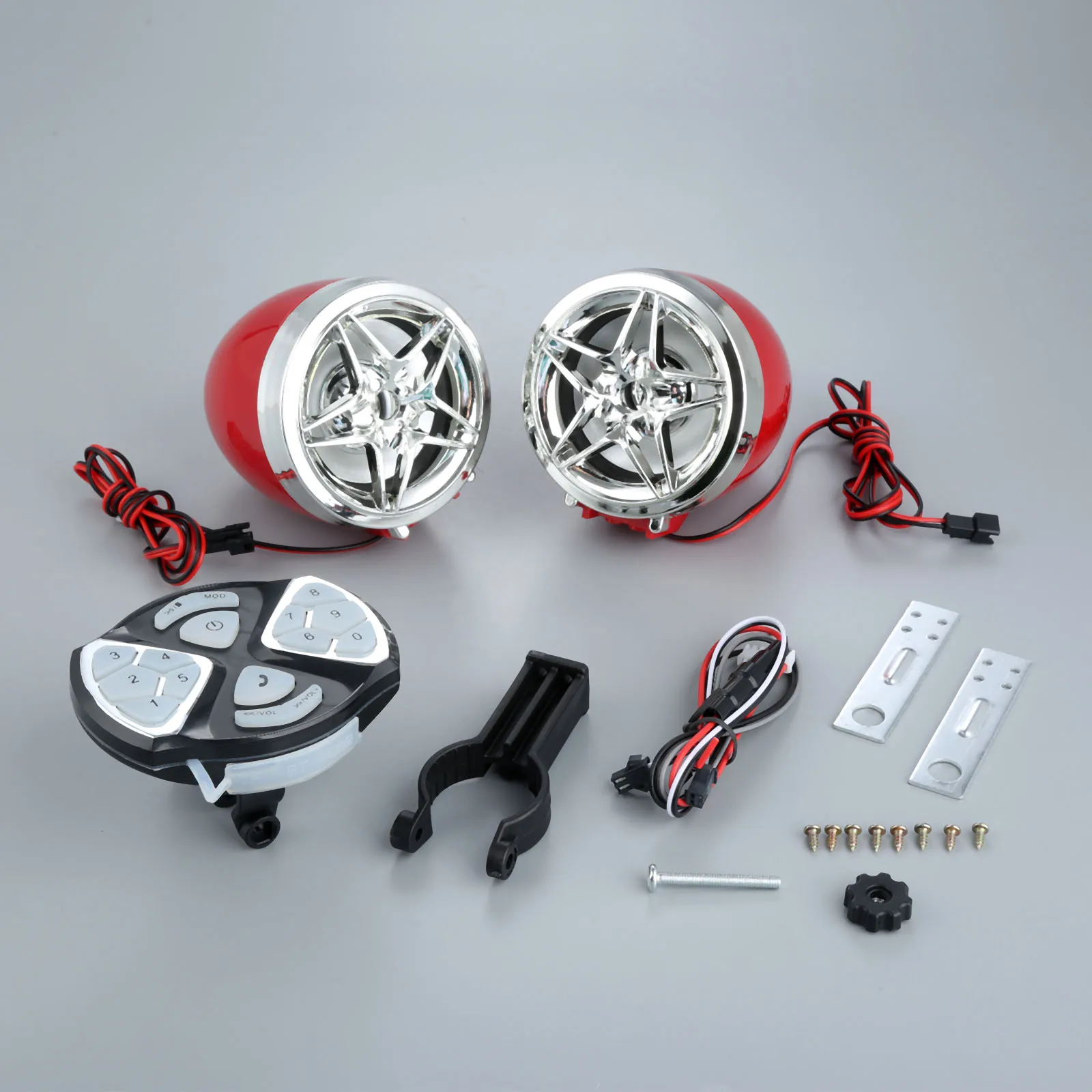 

Motorcycle Bluetooth Speaker Audio System Radio 3in Waterproof Stereo Speakers USB TF MP3 Player Motorcycle Radio