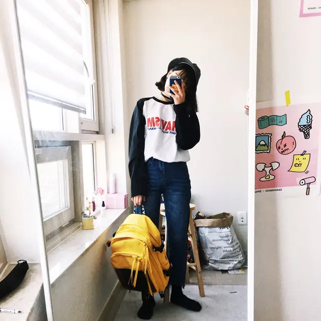 Женские футболки, свободные, с буквенным принтом, Harajuku, женская футболка с длинным рукавом, для отдыха, с круглым вырезом, корейский стиль, подходит ко всему, простые, для студентов