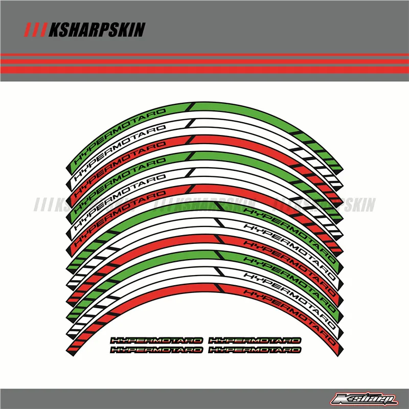12 X толстый край внешний обод наклейка полоса колеса наклейки подходят для всех DUCATI HYPERMOTARD 939 796 - Цвет: K-LQT-DUC-HYP-03