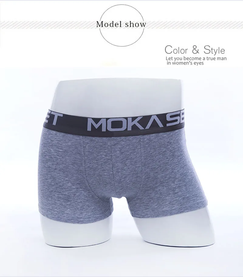 Men Underwear Cotton Boxers 4PCS Solid Black Panties Male Boxer Shorts Calvinfully Hombre Cueca Boxers Calzoncillos Underpants 05