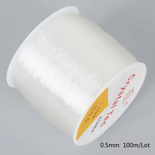 Dia 0.5/0.6/0.8/1.0mm Transparent Crystal Elastic Wire/Cord/String/Thread Korea Round Elastic Line Beading Cord for DIY Jewelry - Цвет: as picture