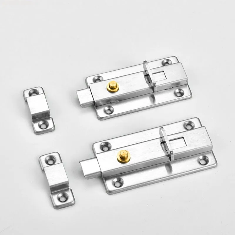 

High-Quality Stainless Steel Spring Door Hasp Latches, Security Slide Bolt, Spring Door Locks for Window Cabinet Bathroom Toilet