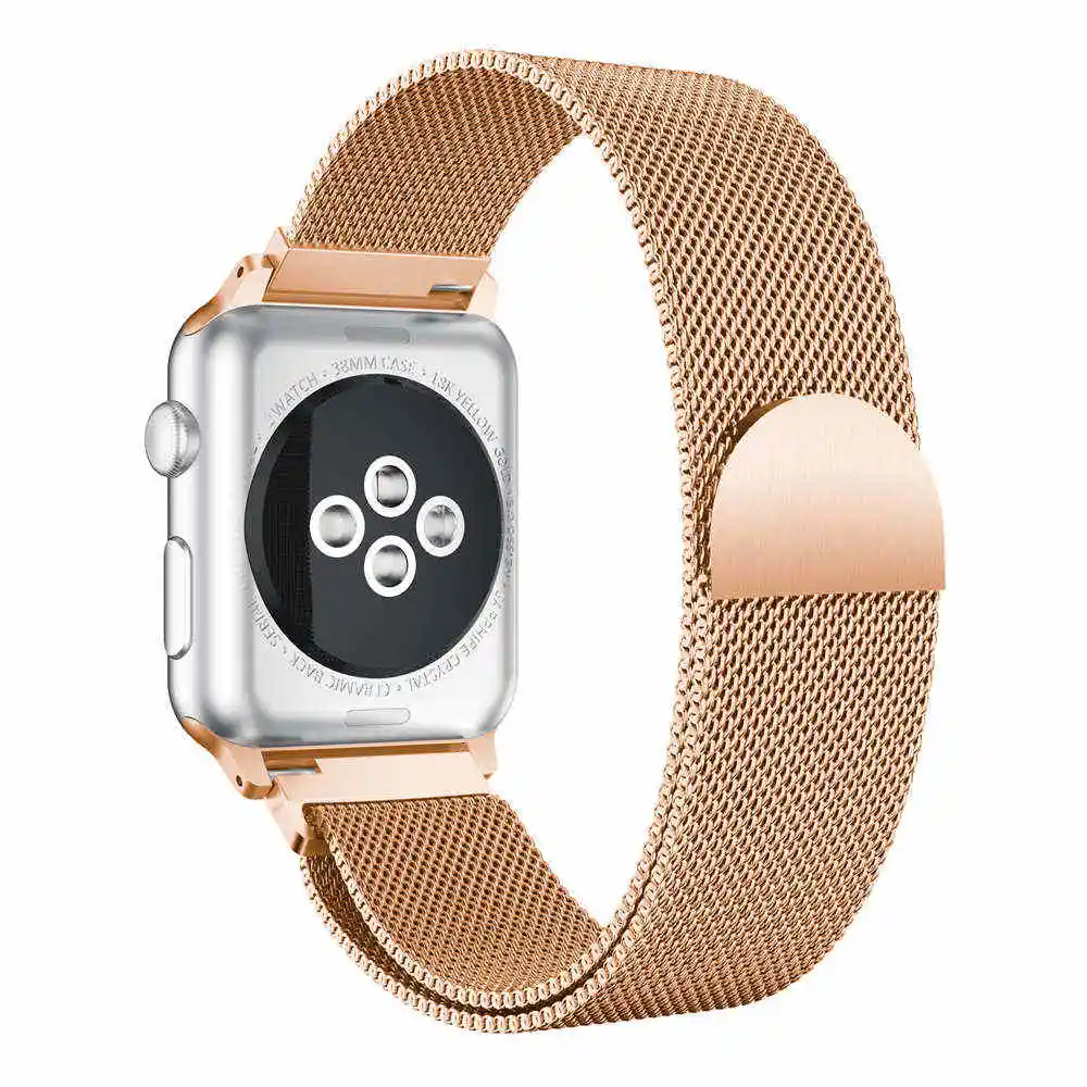 Ремешок для часов Нержавеющая сталь Milanese Loop полосы для наручных часов Apple Watch серии 1/2/3, 42 мм, 38 мм, 40 мм 44 мм браслет для смотрю 4 пленка