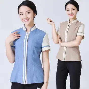 

Cleaning Service Female Short Sleeved Summer Hotel Uniform Room Attendant Cleaning Clothing Work Clothes Xl-5xl Elegant J207