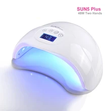 Biutee 48 Вт сушилка для ногтей SUN 5 плюс led лампа для ногтей уф лампа для гель лака с ЖК-дисплеем таймер дисплей сенсорный маникюрный инструмент