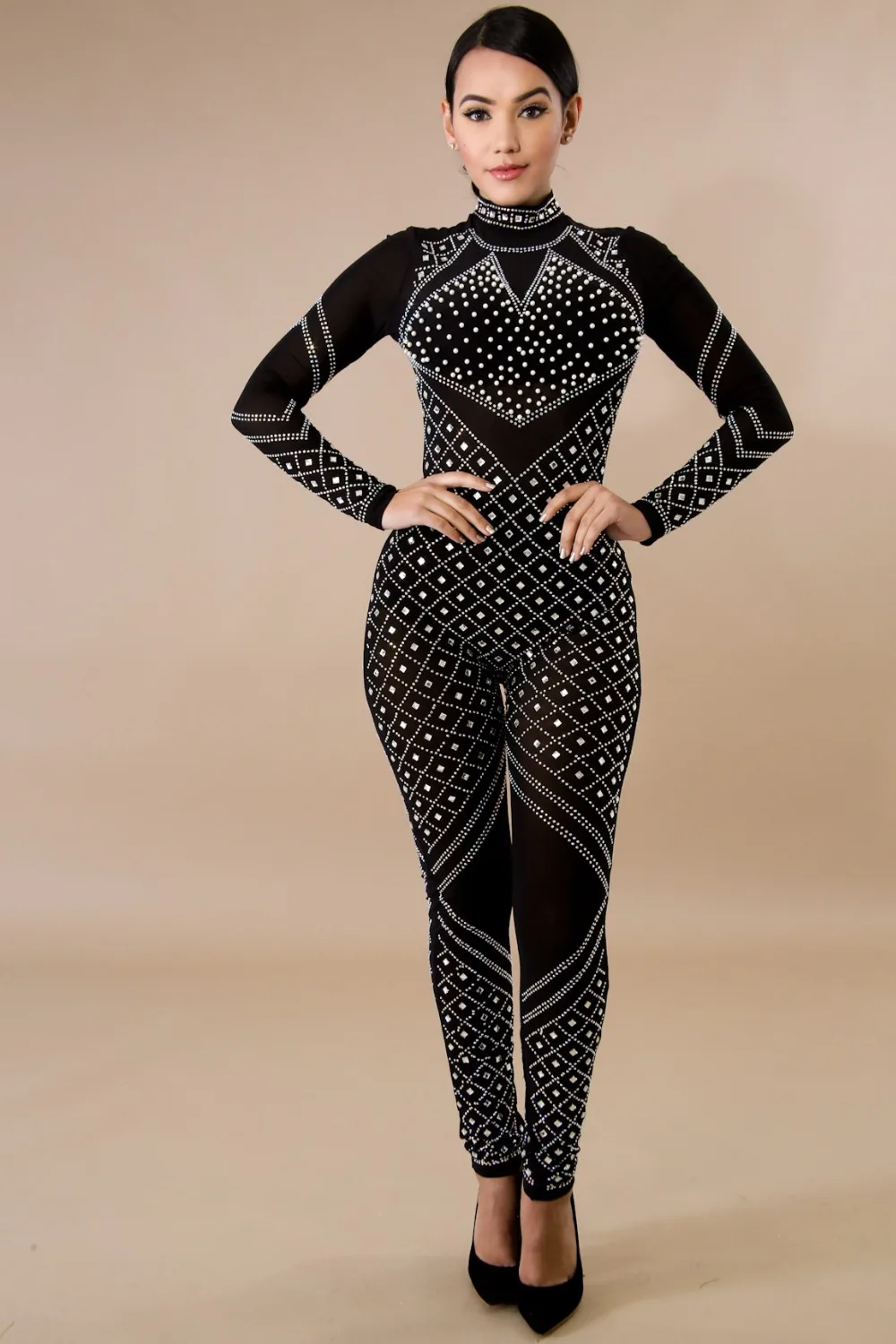 Buy Sexy perspective Jumpsuit 2018 new arrival