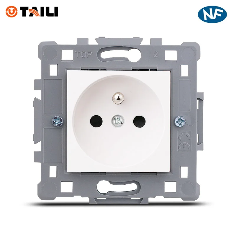 French Wall Socket Function Key EU Standard CE NF Wall outlet Plug with
