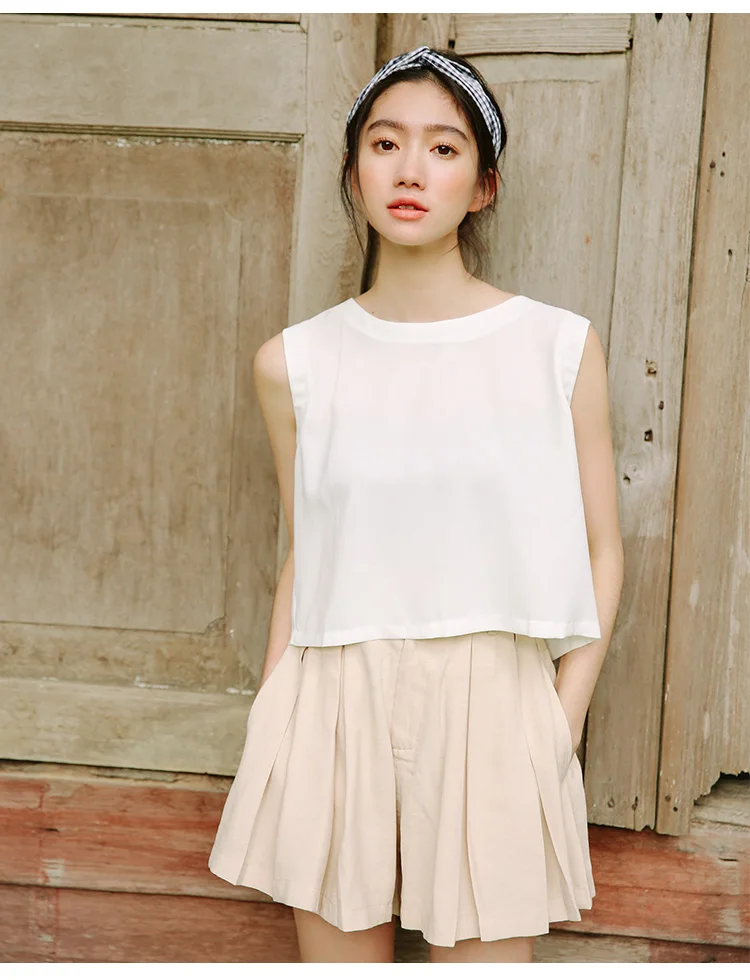 Шорты женские широкие короткие для девочек Однотонные модные элегантные женские корейский стиль плиссированные студенческие