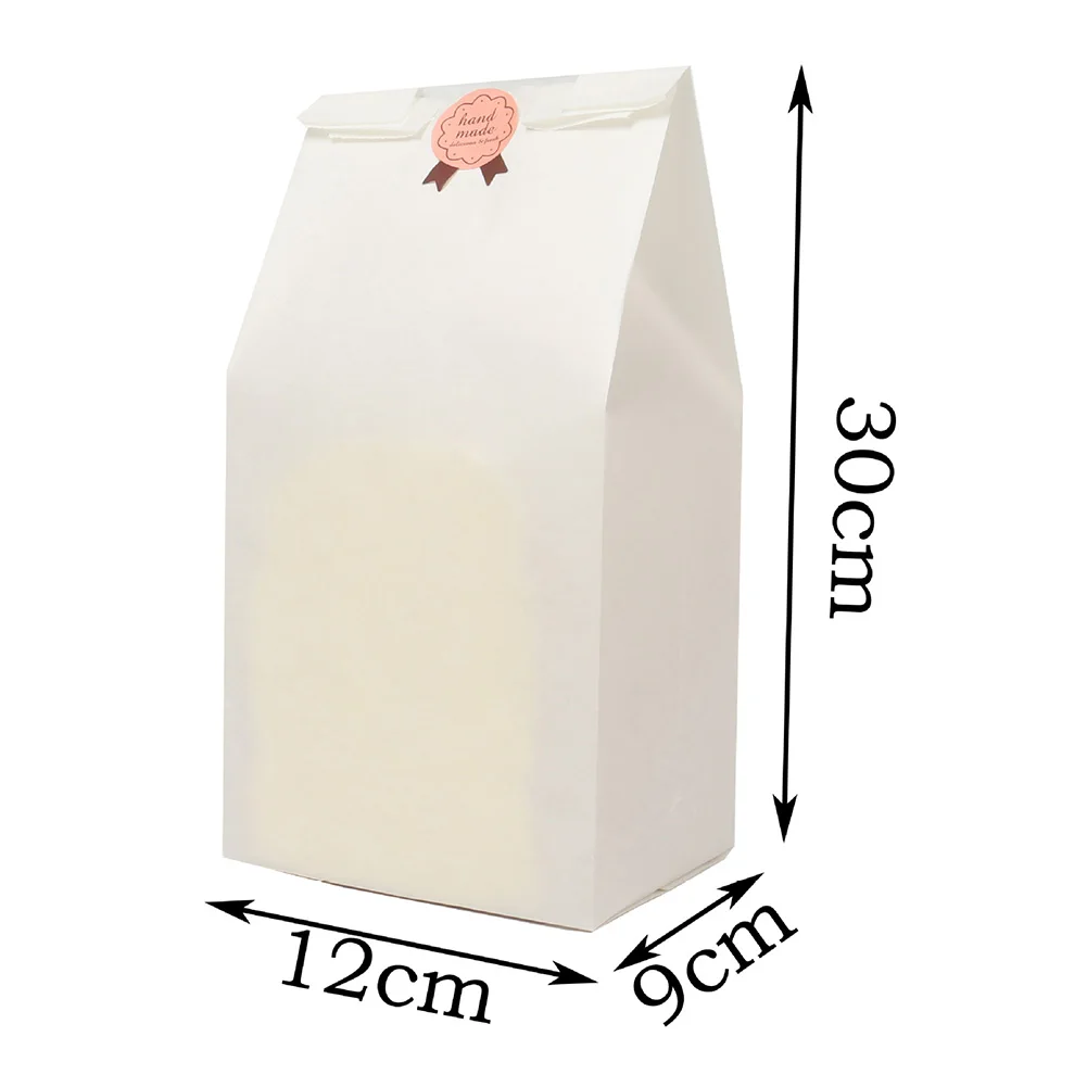 50 шт крафт-бумага для хлеба, прозрачная упаковка для масла, для тостов, для окон, для выпечки, на вынос, пищевая посылка, мешок для торта - Цвет: Kraft 9x12x30cm