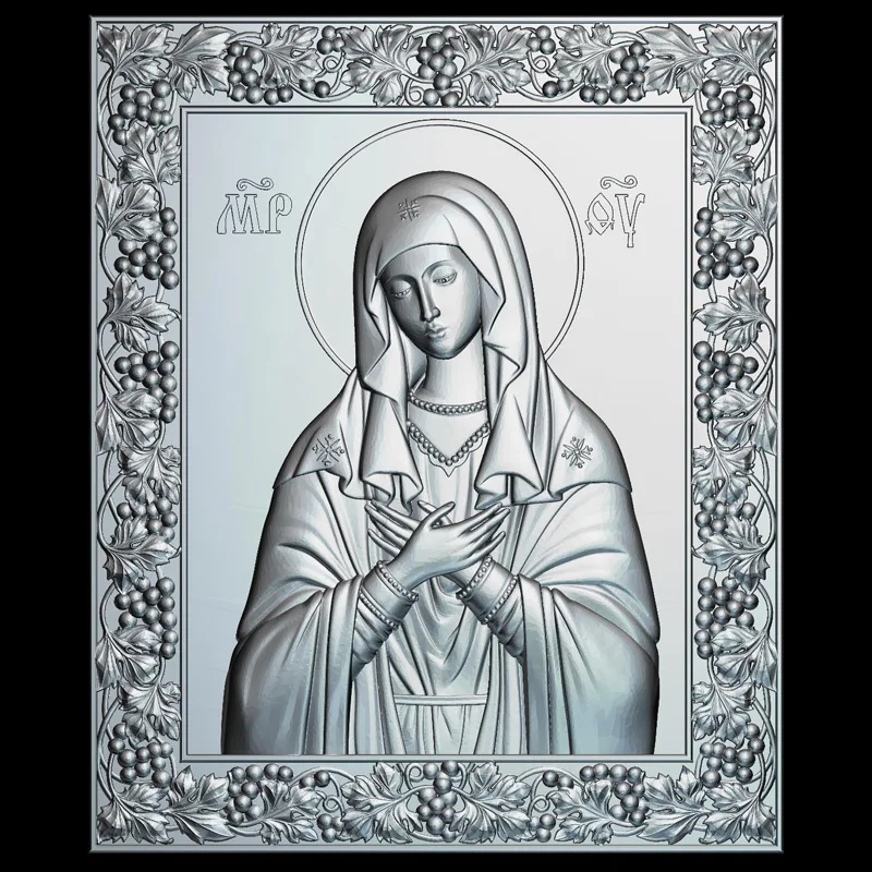 Икона Божией Матери, нежный 3d модель для cnc STL формат Religion 3d рельефа модель STL маршрутизатор 3 оси гравер ArtCam Икона Божией Матери, нежный 3d модель для cnc STL формат Religion 3d рельефа модель STL маршрутизатор 3 оси гравер ArtCam