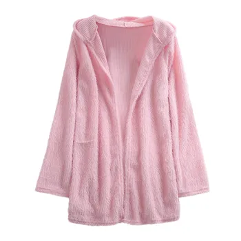 

Casual Long Sleeve Knitted Sweater Cardigan Women Warm Winter Hooded Sweater Oversize Open Front Sweater Chaqueta Mujer