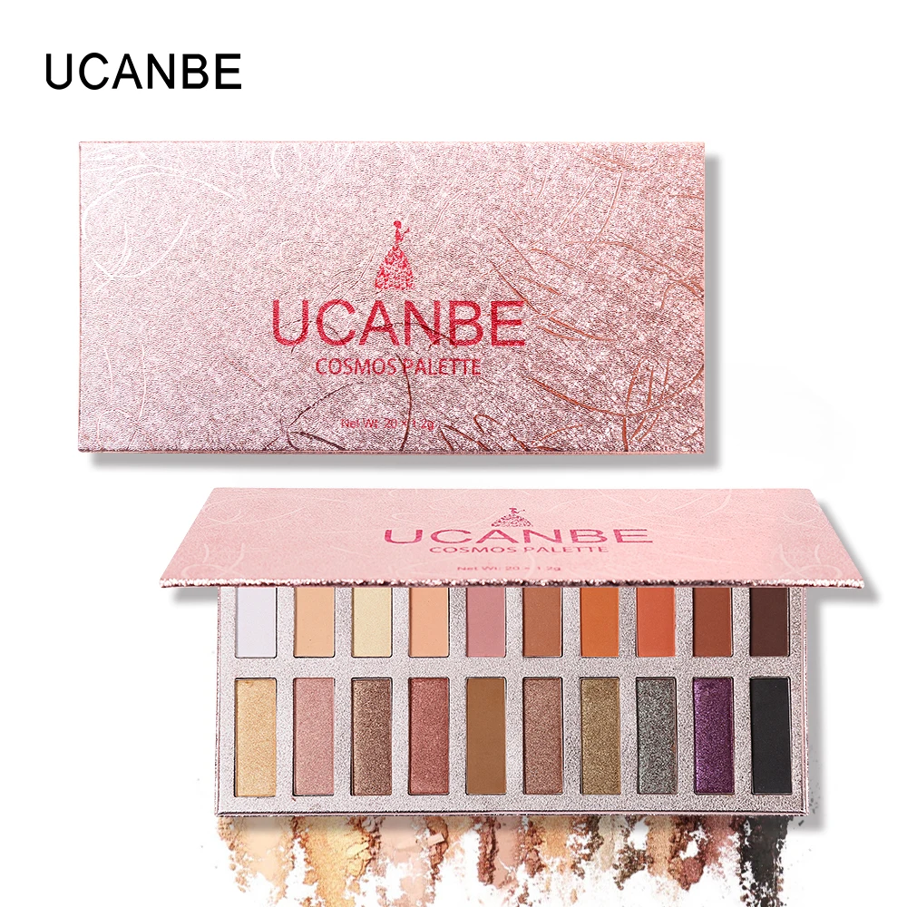 

UCANBE Brand 20 Colors Eyeshadow Makeup Palette Shimmer Matte Luminous High Pigment Pressed Eyes Shadow Long Lasting Powder Set