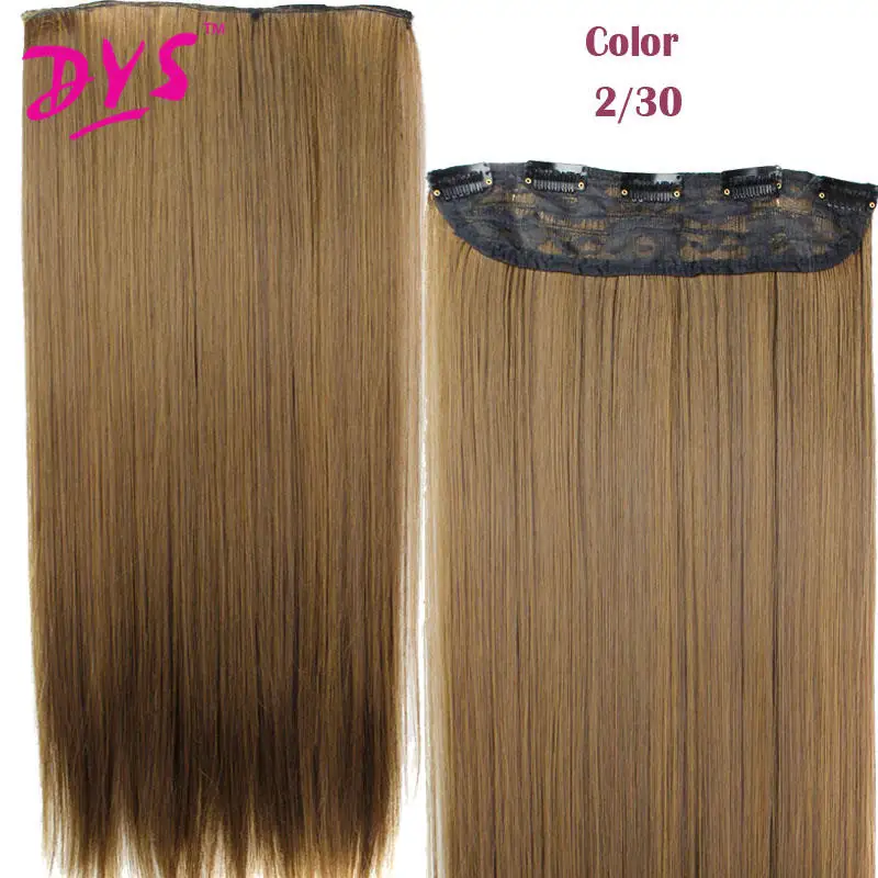 Deyngs 5 Clips Natural straight Clip In Hair Extention 24inch 34 Full Head Clip in HairPieces Long Fake False Synthetic Hair (3)