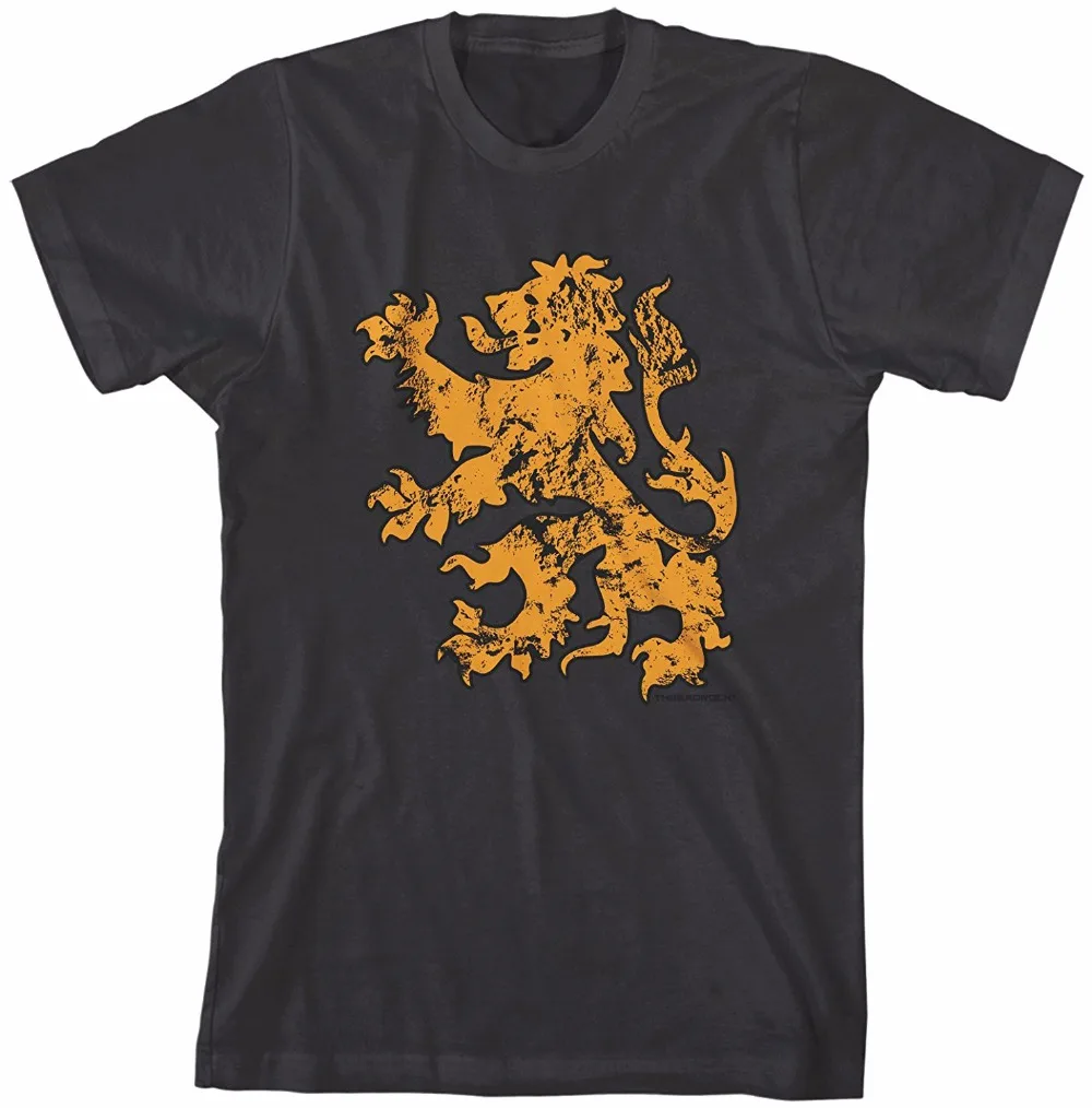 Новая крутая футболка Для мужчин модные футболки Мода Печать логотипа футболки Для Мужчин's Нидерланды Голландский Лев шеи футболки