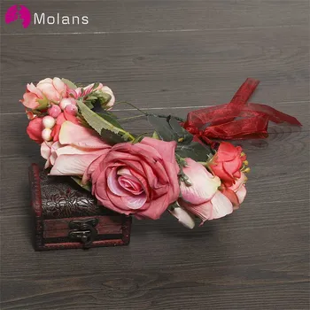 

MOLANS New Style Fruit Stimulation Flower Crown for Bridal Hair Accessories Simple Fabric Plastic Ribbons Headpiece for Girls
