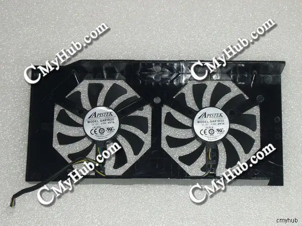 Подлинный для HIS 7850 R7 260X R9 270 iPower IceQ X2 APISTEK DC12V 0.38A 4Pin 2*4Wire GPU охлаждающий вентилятор