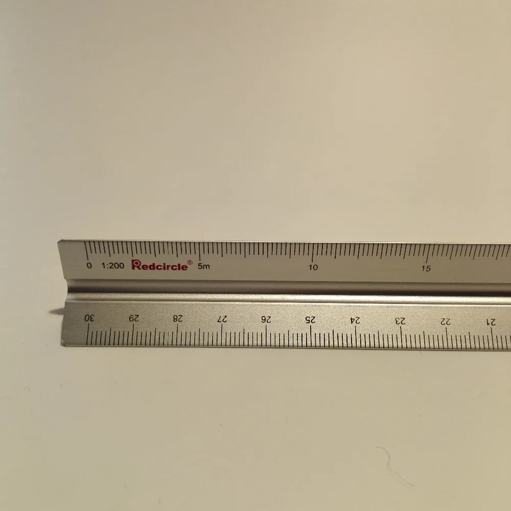 Regla de escala triangular de aluminio, 15cm y 30cm, Escala de metal de aleación de aluminio 1:100-1:600, regua desenho