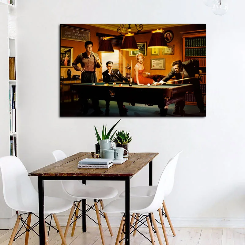 Us 7 67 36 Off Billiards Pool Sports Sexy Babe Girl Women Marilyn Monroe Artwork Living Room Home Wall Art Decor Wood Frame Posters Ex353 In