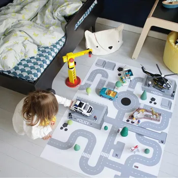 

New 130*100cm Infant Baby Carpet Play Mat printed highway Puzzle Mats Kid Toddler Crawl children Playmat Infant Blanke