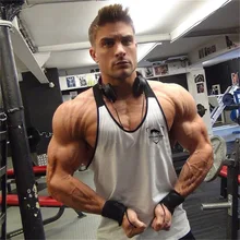 Летний спортивный жилет мужской утечки плеча ленты европейский и американский мужской жилет фитнес одежда