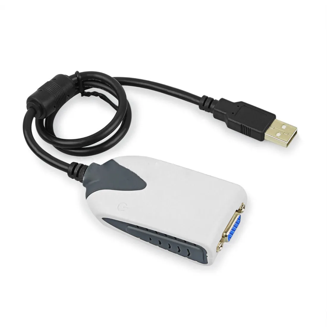 HD 1080p USB to VGA SVGA Adapter Graphic Card Extra Monitor Screen Multi Display Gray whitein