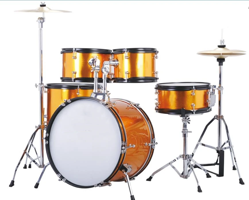 5 pc Junior Drum set Orange color Percussion Musical