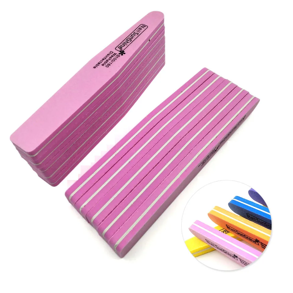

5Pc Sponge Nail File Buffing 6 Color 100/180 Washable Sandpaper Rhombus Polishing Nail Buffer Manicure Pedicure Accessoires Tool