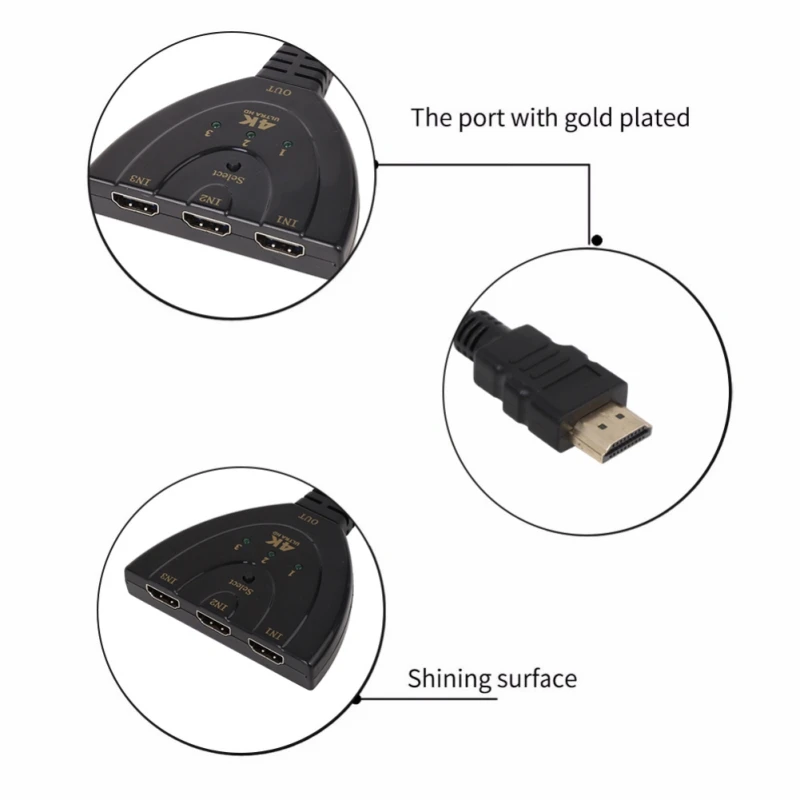 4K* 2K 3D Mini 3 в 1 переключатель порта HDMI 1.4b 4K Выключатель HDMI делитель 1080P концентратор для DVD HDTV Xbox PS3 PS4