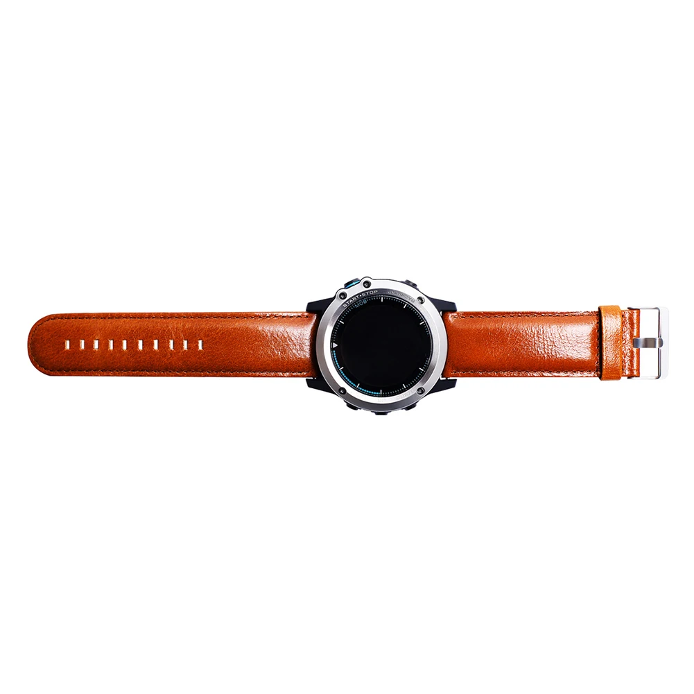 Двухсторонний кожаный ремешок для часов Garmin Descent Mk1 Fenix5X Fenix3 HR Fenix3Sapphire D2 Bravo Quaitx3