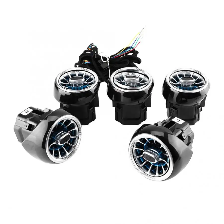 5pcs Air Vent LED Ambient Light Turbine Outlets Lamp 3 Color Fit for Mercedes-Benz C/GLC Class Car Light