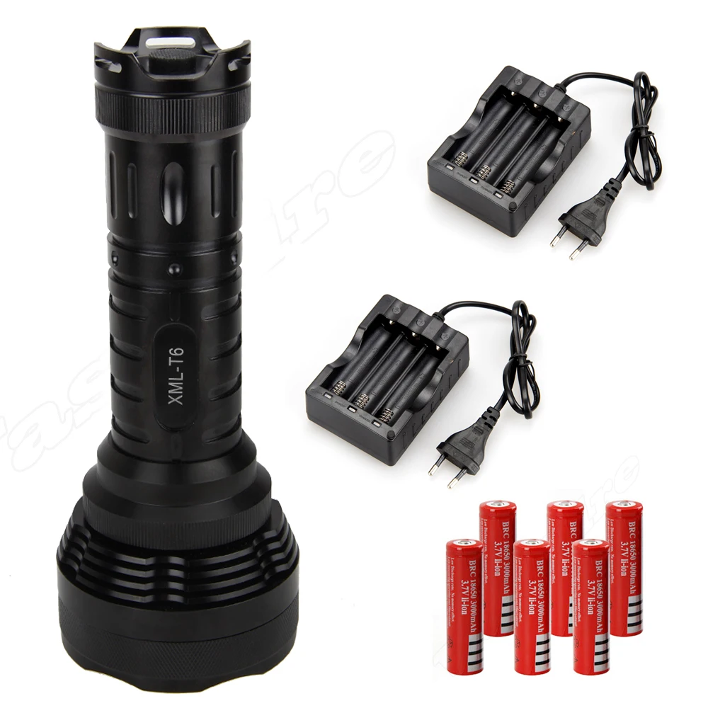 

15000Lm 12x XM-L T6 LED Tactical Flashlight Torch Lantern Led Lamp+6x3000mAh Battery+3xDual Charger