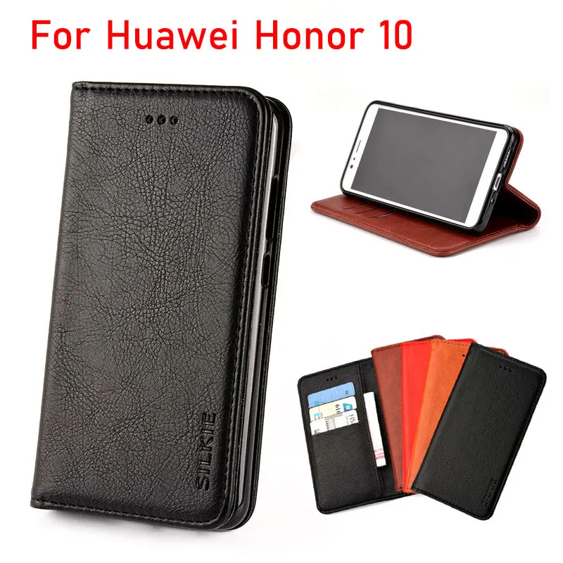 Роскошный чехол книжка для Huawei Honor 10 винтажный кожаный с отделением карт без