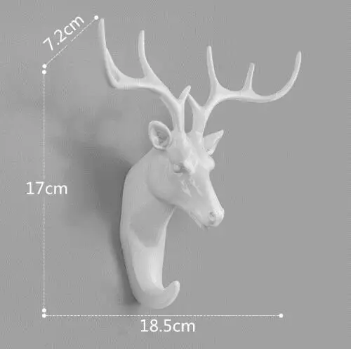 1PCS home decoration natural resin animal hook wall storage clothes hat key organizer giraffe elephant rhinoceros hook - Цвет: I