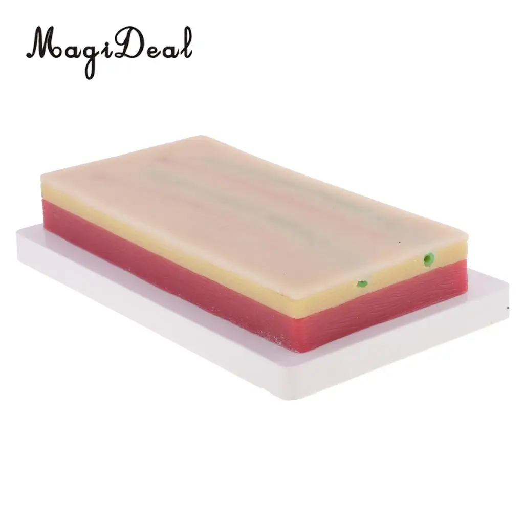 MagiDeal Suturing Practice kit Medical 3 Layers Suture Pad Human Skin Training Model for School Teaching Tool