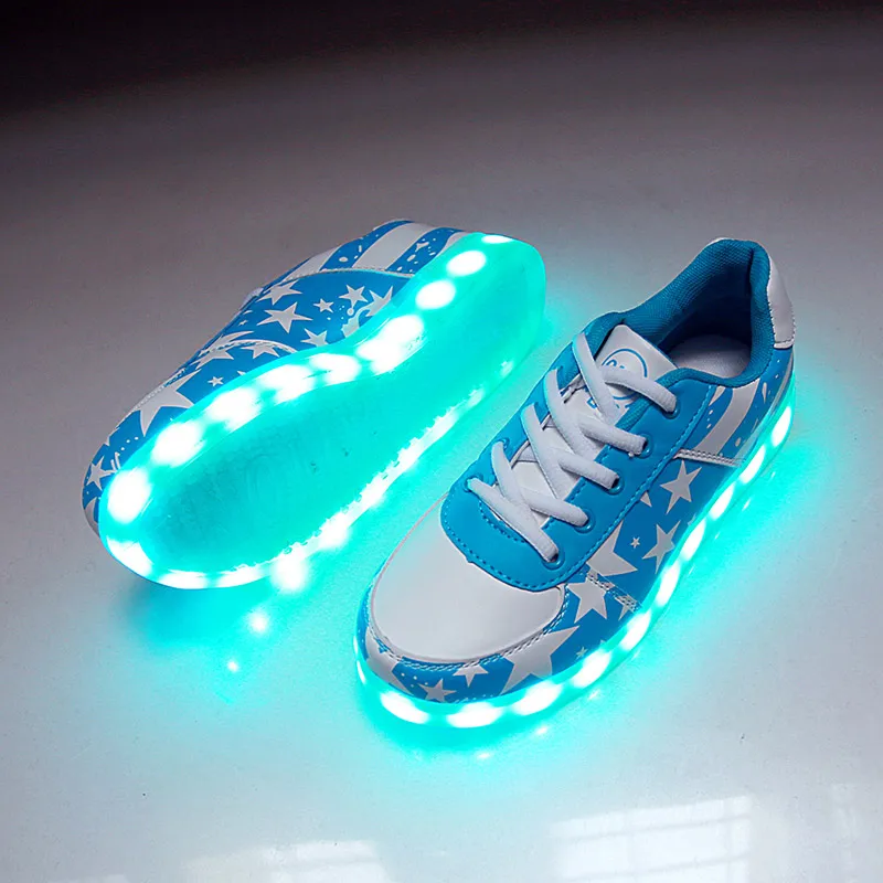 KRIATIV USB зарядное устройство tenis led enfant светильник кроссовки детские повседневные ботинки для мальчиков и девочек светящиеся кроссовки светящиеся Тапочки - Цвет: Lgiht Blue