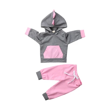 

2Pcs Newborn Baby Girl Boys 3D Dinosaur Sunsuit Set Kids Toddler Hooded Tops Sweatshirt Hoodies Long Pants Outfits Clothes Sets