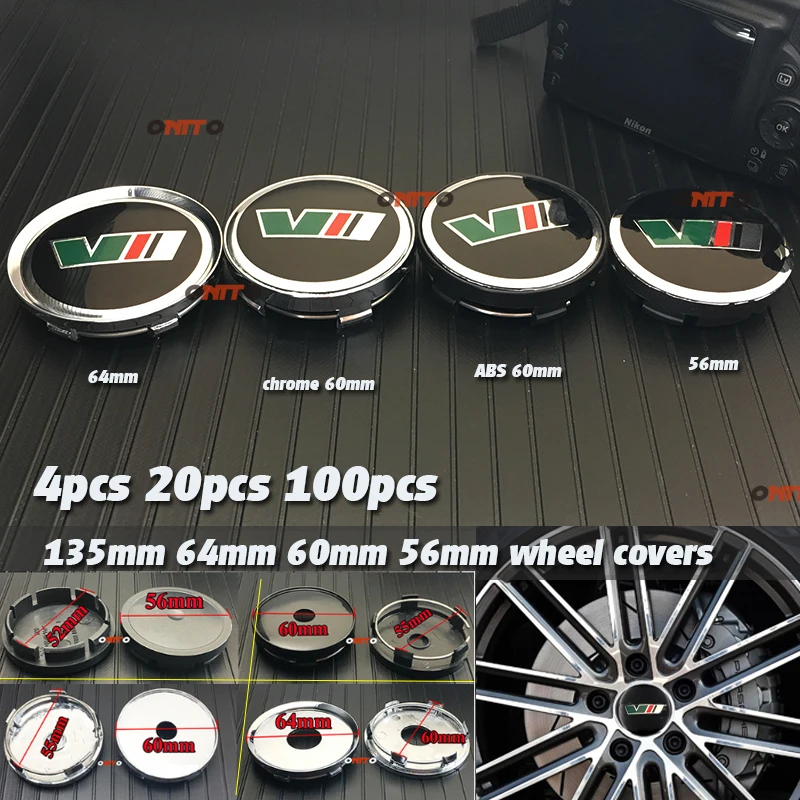  56mm 60mm 64mm 135mm VII car emblem label for yeti vrs decoration Wheel Center Cover Hub Cap Resin 